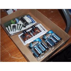 Box Full Of D-Batteries, Bushnell Golf Scope And Tees