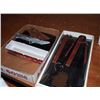 Image 1 : Box Full Of Misc Items, Hunting Knife With Sheath, Organizer, BBQ Set