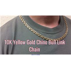 10K YELLOW GOLD CHINO BULL LINK CHAIN (NECKLACE)