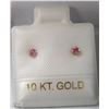 Image 1 : #6-10KT YELLOW GOLD PINK SAPPHIRE EARRINGS