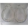Image 1 : #18-STERLING SILVER HOOP EARRINGS