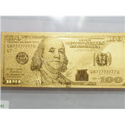#19-24KT YELLOW GOLD PLATED FOIL U.S 100