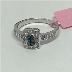 #23-STERLING SILVER LADIES BLUE DIAMOND &
