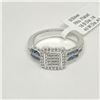 Image 1 : #27-STERLING SILVER BLUE DIAMOND AND WHITE