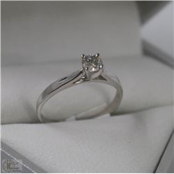 #30-14KT WHITE GOLD DIAMOND SOLITAIRE RING