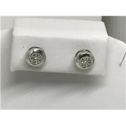 #31-STERLING SILVER DIAMOND EARRINGS