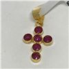 Image 1 : #34-18KT YELLOW GOLD RUBY CROSS PENDANT