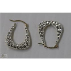 #36-10KT YELLOW GOLD CUBIC CRYSTAL EARRINGS