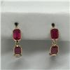 Image 1 : #38-14KT YELLOW GOLD RUBY & DIAMOND EARRINGS