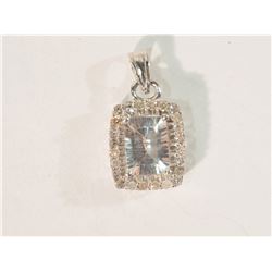 #39-14KT WHITE GOLD TOPAZ & DIAMOND
