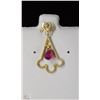 Image 1 : #42-14KT YELLOW GOLD RUBY & DIAMOND PENDANT