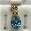 Image 1 : #43-14KT YELLOW GOLD BLUE TOPAZ AND