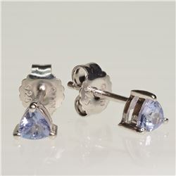 #46-STERLING SILVER TANZANITE EARRINGS