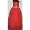 Image 1 : RED DRESS WITH GEMMED WAIST SIZE UNKNOWN
