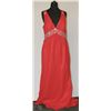 Image 1 : RED DRESS SIZE UNKNOWN WITH GEMMED WAISTLINE