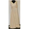 Image 1 : BEIGE DRESS WITH FLOWER DETAIL ON SIDE SIZE