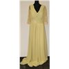 Image 1 : GOLD COLOURED GOWN WITH LACE SLEEVES
