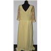 Image 2 : GOLD COLOURED GOWN WITH LACE SLEEVES