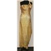 Image 1 : GOLD TONE SIZE XXL SEQUINED GOWN SINGLE STRAP