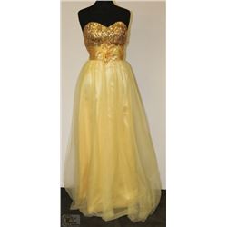 SIZE 10 SEQUINED TOP STRAPLESS GOWN WITH