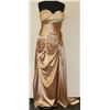 Image 1 : BEIGE STRAPLESS GOWN GATHERED AT SIDE