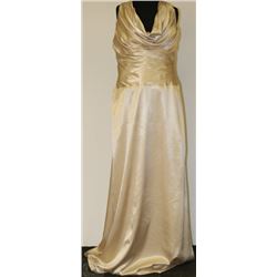GOLD TONE HALTER TOP GOWN SIZE UNKNOWN