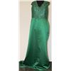 Image 1 : DARK GREEN LACE TOP GOWN PLUS SIZE