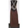 Image 2 : DARK BROWN HALTER STYLE GOWN
