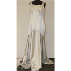 HALTER STYLE PLUS SIZE SILVER TONE GOWN