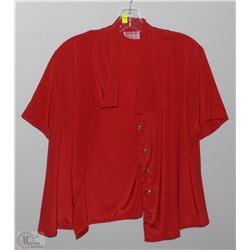 RED BUTTON UP SHIRT SIZE UNKNOWN
