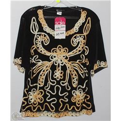 BLACK SHIRT WITH GOLD DETAILS SIZE XL