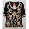 Image 1 : BLACK SHIRT WITH GOLD DETAILS SIZE XL