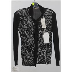 LONG SLEEVE BLACK LACEY SHIRT SIZE MEDIUM
