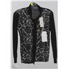Image 1 : LONG SLEEVE BLACK LACEY SHIRT SIZE MEDIUM