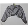 Image 1 : GREY HALF JACKET WITH RUFFLE COLLAR SIZE UNKNOWN