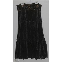 BLACK LONG SKIRT WITH GOLD SEQUIN TRIM SIZE MEDIUM