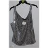 Image 1 : GOLD TONE TANK TOP WITH SEQUINS SIZE 18
