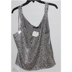 GOLD TONE TANK TOP WITH SEQUINS SIZE 14