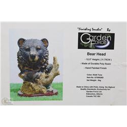 GARDENFORCE BEAR HEAD FIGURINE
