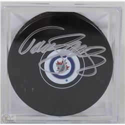 TEEMU SELANNE SIGNED WINNIPEG JETS PUCK WITH COA