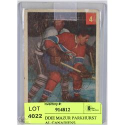 1954-55 EDDIE MAZUR PARKHURST MONTREAL CANADIENS
