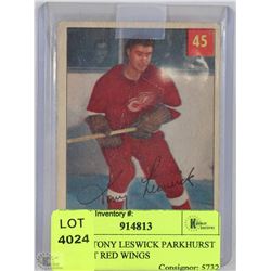 1954-55 TONY LESWICK PARKHURST DETROIT RED WINGS