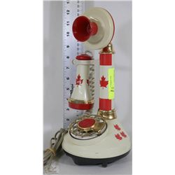 CANADIAN THEMED CANDLE STICK PHONE FROM 1973