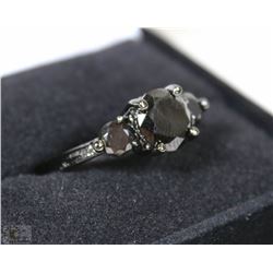 NEW LADIES BLACK ON BLACK RING SZ 8