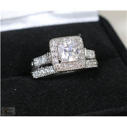 NEW LADIES CZ ENGAGEMENT RING PAIR