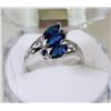 Image 1 : #43-BLUE SAPPHIRE .925 SOLID SILVER RING