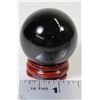 Image 1 : #29-NATURAL BLACK OBSIDIAN SPHERE CRYSTAL HEALING