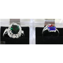 LOT OF 2 WOMENS FASHION RINGS