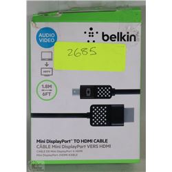 BELKIN MINI DISPLAY PORT TO HDMI CABLE