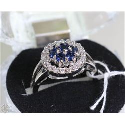 #48- TURKISH BLUE SAPPHIRE .925 SOLID SILVER RING